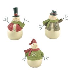 188-11909 S/3 SNOWMEN WITH COATS/HATS  