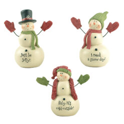 188-11916 S/3 SNOWMAN WITH HATS/GLOVES 