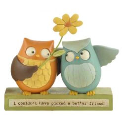 1266-86858 'A BETTER FRIEND' OWLS W/FLOWER