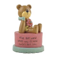 131-84716 'NURSES LIKE YOU' SITTING BEAR ON BLOCK