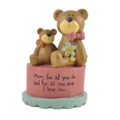 131-84717 'MOM...FOR ALL YOU DO' SITTING BEARS ON BLOCK