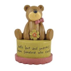 131-84718 'FROM SOMEONE WHO CARES' SITTING BEAR ON BLOCK…