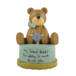 131-84719 FRIEND' SITTING BEAR ON BLOCK