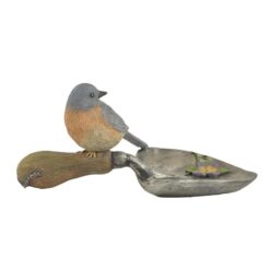 141-87778 BLUEBIRD ON SHOVEL W/FLOWER