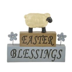 141-87980 EASTER BLESSING BLOCK W/SHEEP