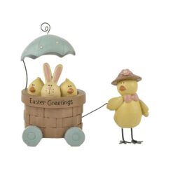 141-87985 CHICK PULLING EASTER GREETINGS BASKET