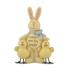 141-87991 'HANGIN W/MY PEEPS' RABBIT W/CHICKS