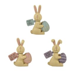 141-87994 S/3 EASTER BUNNIES W/EGGS