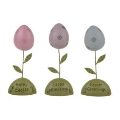 141-88000 S/3 EASTER EGG FLOWERS ON BASE