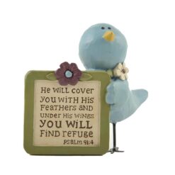 143-88495 YOU WILL FIND REFUGE' PLAQUE W/BLUEBIRD