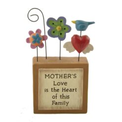 143-88510 'MOTHER'S LOVE' BLOCK W/FLOWERS