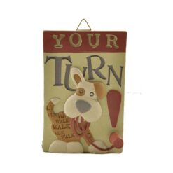 144-88782 ORN-'YOUR TURN' DOG W/LEASH