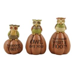 146-88594 S/3 'WHOOO/HOOT/GET YOU PUMPKINS W/OWLS