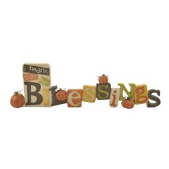 146-88740 'BLESSINGS' BLOCKS W/PUMPKINS