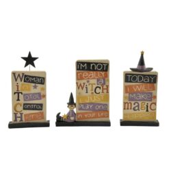 146-88751 S/3 WITCH PLAQUES W/STAR/WITCH/HAT