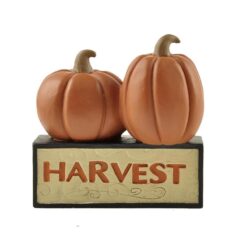 146-88790 TWO PUMPKINS ON HARVEST BLOCK