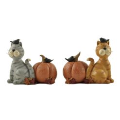 146-88797 S/2 CATS W/CROWS/PUMPKINS