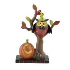 146-88822 Owl in Tree w/Jackolantern on Base