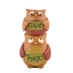 146-88893 'GIVE THANKS' STACKED OWLS