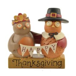 146-88899 'HAPPY THANKSGIVING' BLOCK W/OWLS