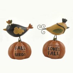 146-89197 S/2 'FALL' PUMPKINS W/BIRDS