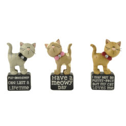 1466-88870 S/3 CATS W/TIES ON BLOCKS