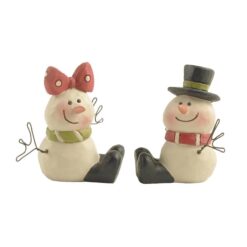 198-12412 SET OF 2 SITTING SNOWMEN