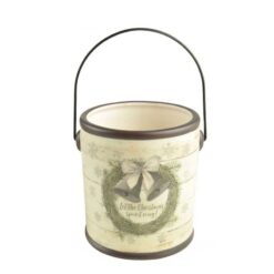 198-30000 LET THE CHRISTMAS SPIRIT RING CERAMIC CONTAINER WITH HANDLE