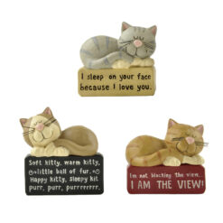 1466-88873 S/3 SLEEPING CATS ON BLOCKS