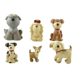 1466-88880 S/6 MULTICOLORED DOGS