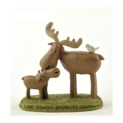 1466-89054 'LOVE PROTECTS' MOOSE PARENT/CHILD