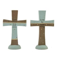 147-88198 S/2 'LOVE COMES/LIVE BY FAITH' CROSS