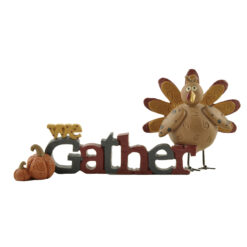 147-88646 'WE GATHER' W/PUMPKINS/TURKEY