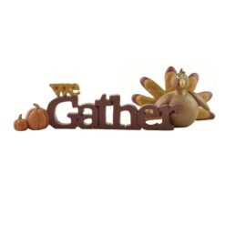 147-88816 WE GATHER W/TURKEY/PUMPKINS