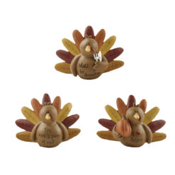 147-88854 S/3 TURKEYS W/FORK/PUMPKINS