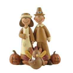 147-88856 PILGRIM COUPLE W/TURKEY/PUMPKINS