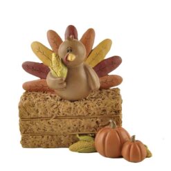 147-88861 TURKEY ON STRAW W/PUMPKINS