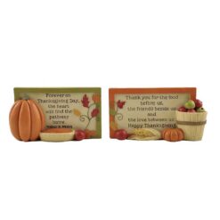 147-88901 S/2 'THANK YOU/HEART' PLAQUES W/PUMPKINS