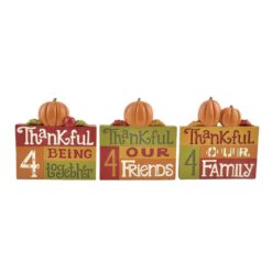 147-88902 ‘Thankful 4 Our Friends’ Plaque w/pumpkins