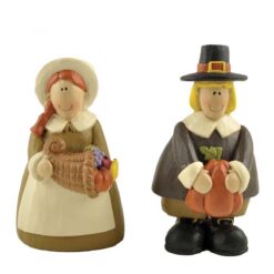 147-88947 S/2 PILGRIMS W/PUMPKIN/CORNUCOPIA