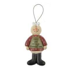 148-55067 ORN-GRANDMA TIME SNOWGIRL W/BOW (M6)