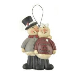 148-55068 ORN-GRANDMA/GRANDPA SNOWMEN COUPLE (M6)