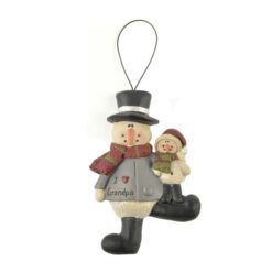 148-55069 ORN-I LOVE GRANDPA SNOWMAN W/KID (M6)