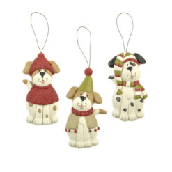 148-55108 ORN-S/3 DOGS W/SCARVES/HATS