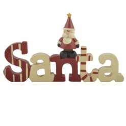 148-87972 RED/WHITE SANTA SIGN W/SANTA