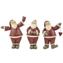 148-88249 S/3 SANTAS W/HEARTS
