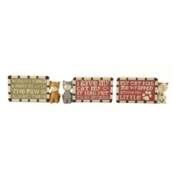 148-88728 S/3 HEART/PAW/WRAPPED CATS W/PLAQUES