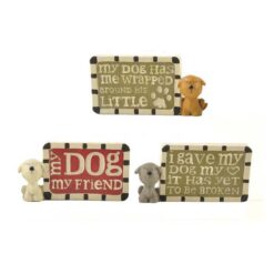 148-88735 S/3 'MY DOG' PLAQUES W/DOGS