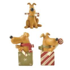 148-88738 S/3 DOGS W/HOLIDAY CANDY/PRESENTS