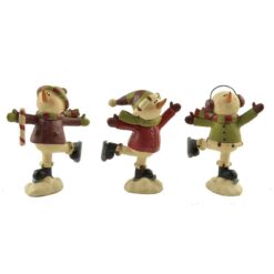 148-88767 S/3 SKATING SNOWMEN ON BASE